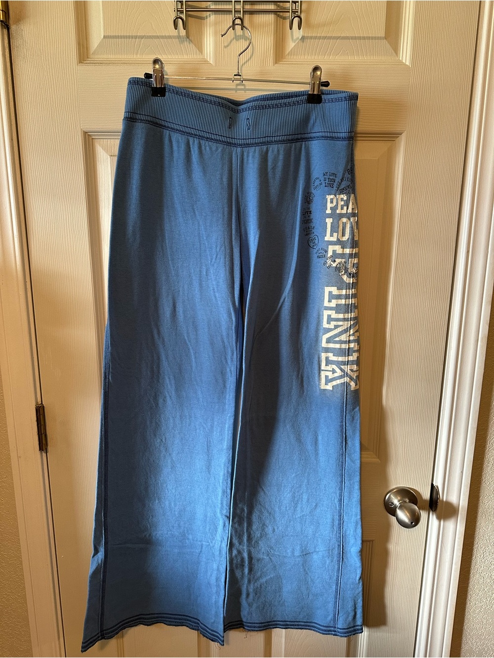 PINK Victoria's Secret Blue Wide-Leg Lounge Pants